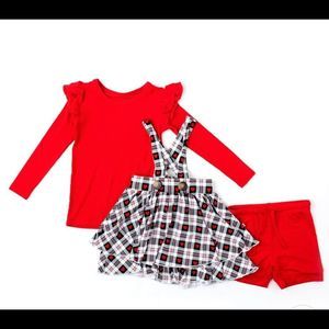 Little Bum Bums Plaid About You Girls Suspender Skirt Set